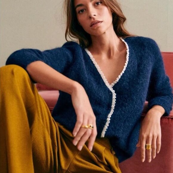 Sézane Maryam Mohair Cardigan - Picture 1 of 8